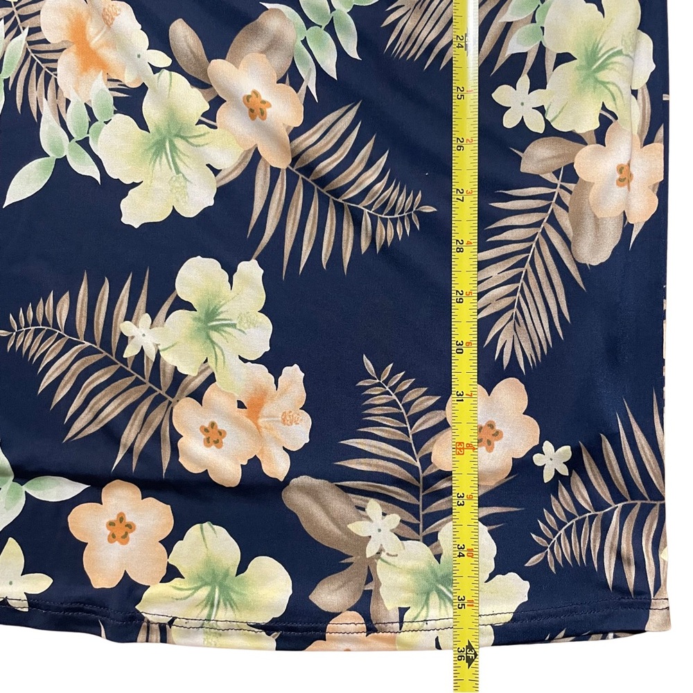Nani Kai Women’s Floral Sleeveless Hawaiian Slip Midi Dress Navy Blue - Picture 8 of 8